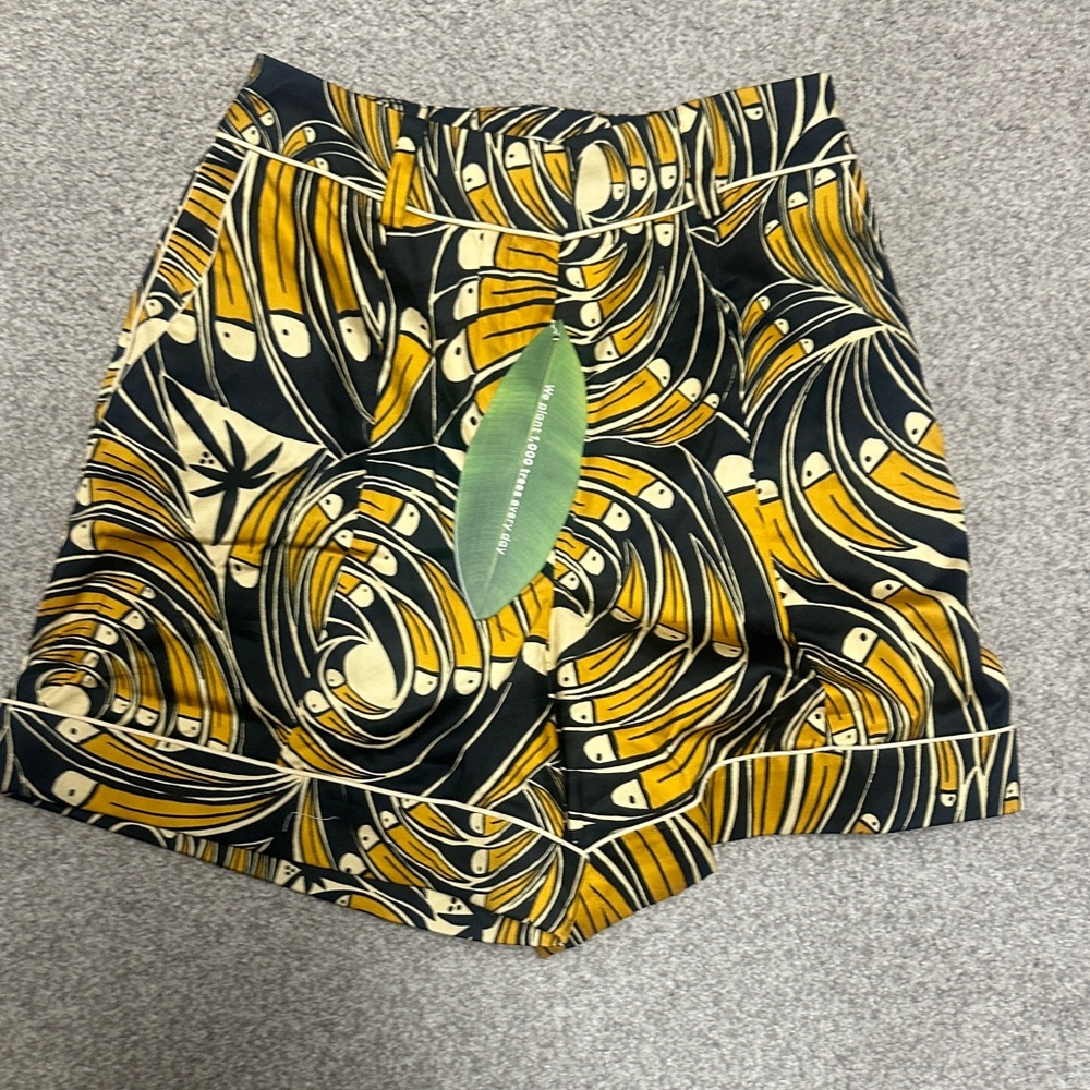 FARM Rio High Waist  Black Toucan Patterned Shorts